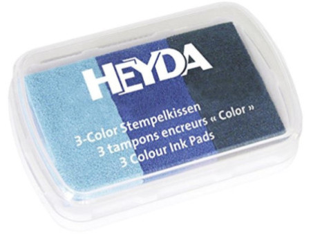 HEYDA Tampons encreurs '3-Color' assortiment de bleu