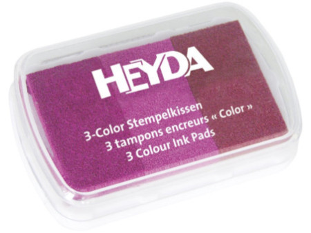 HEYDA Tampons encreurs '3-Color', rose vif/ rose / magenta