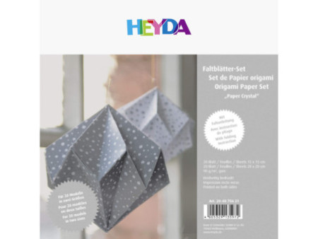 HEYDA Papier pour le pliage, origami 'cristal', blanc/argent