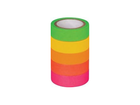HEYDA Ruban adhésif décoratif 'Arc-en-ciel fluo', mat