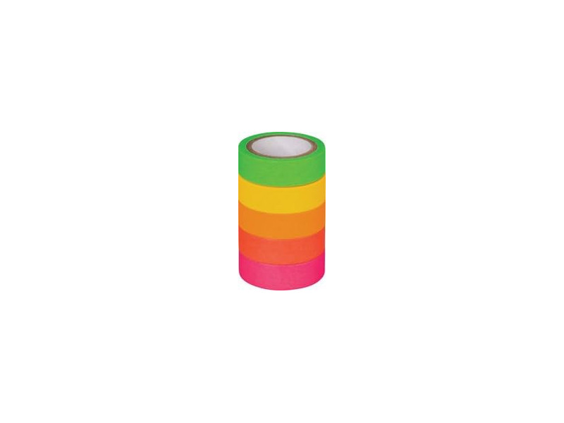 HEYDA Ruban adhésif décoratif 'Arc-en-ciel fluo', mat