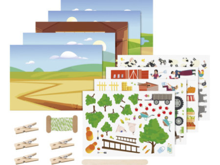 HEYDA Set de cartes transferts rub-on 'Ferme'