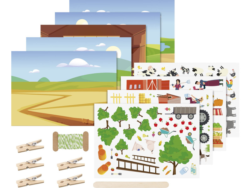 HEYDA Set de cartes transferts rub-on 'Ferme'