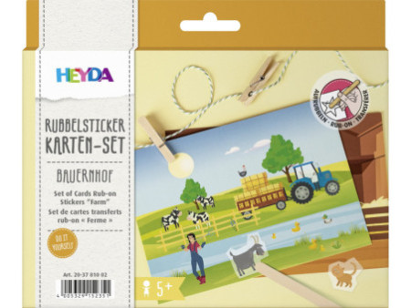 HEYDA Set de cartes transferts rub-on 'Ferme'