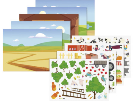 HEYDA Set de cartes transferts rub-on 'Ferme'