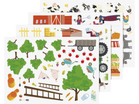 HEYDA Set de cartes transferts rub-on 'Ferme'