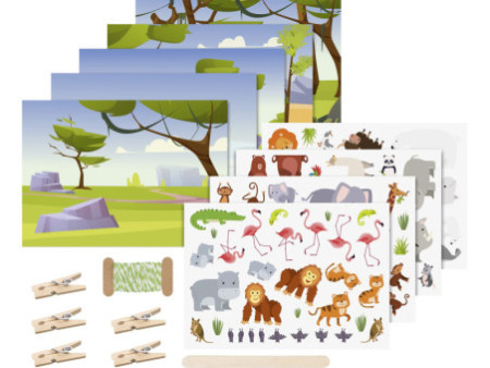 HEYDA Set de cartes transferts rub-on 'Animaux du zoo'