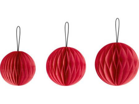 HEYDA Set décoration 'Balle en nid d'abeille', rouge