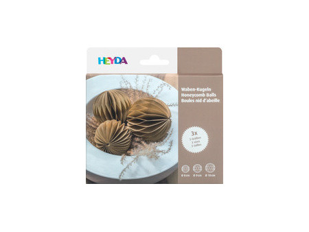 HEYDA Set décoration 'Balle en nid d'abeille', vert foncé