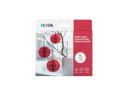 HEYDA Set décoration 'Balle en nid d'abeille', vert foncé