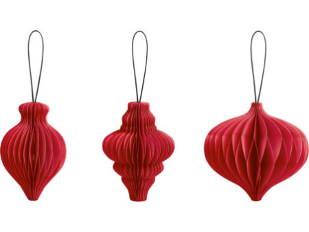 HEYDA Set décoration 'Goutte en nid d'abeille', rouge