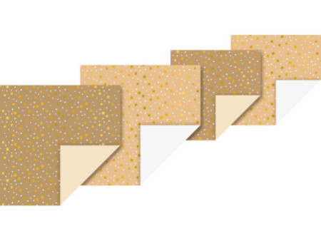HEYDA Set de feuilles de papier à plier 'Etoiles or'