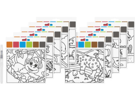 HEYDA Kit d'aquarelles 'Animaux du zoo', 10 motifs