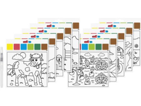 HEYDA Kit d'aquarelles 'Ferme', 10 motifs