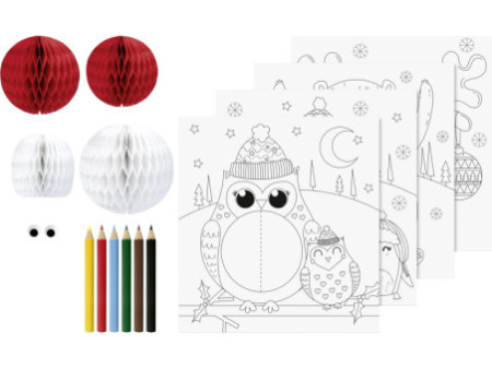 HEYDA Kit de coloriage 3D 'Animaux de l'hiver', 15 pièces
