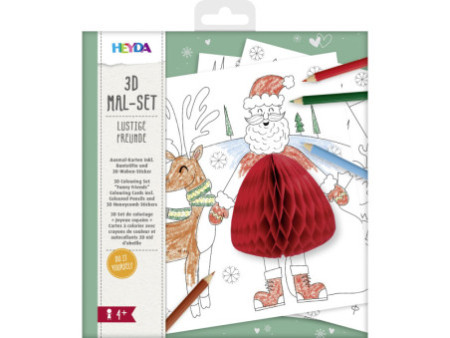 HEYDA Kit de coloriage 3D 'Amis rigolos', 15 pièces
