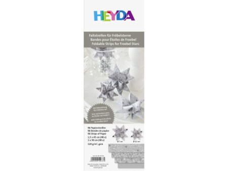 HEYDA Bande de papier à plier pour mini-étoiles, argent