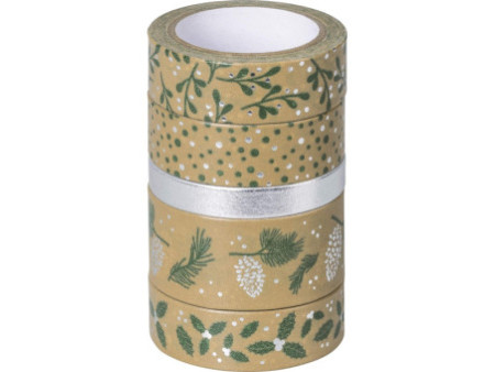 HEYDA Ruban adhésif décoratif Nature, vert / argent