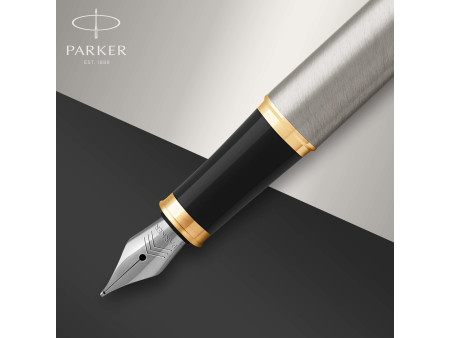 PARKER Stylo plume IM Métal brossé G.T.