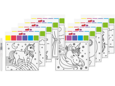 HEYDA Kit d'aquarelles 'Licorne', 10 motifs
