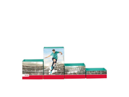 ROTH Set de pots à crayons 'Footballeur', en carton, 4 pots