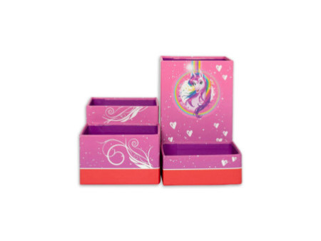 ROTH Set de pots à crayons 'Licorne', en carton, 4 pots