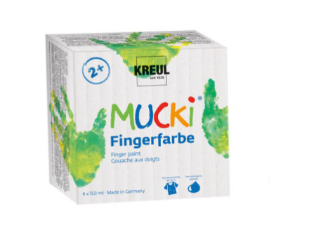 KREUL Gouache aux doigts 'MUCKI', 150 ml, kit de 4