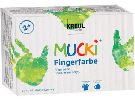 KREUL Gouache aux doigts 'MUCKI', 150 ml, kit de 6