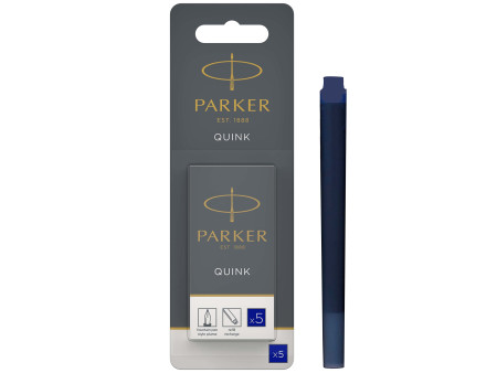 PARKER Cartouche d'encre longue QUINK, en blister, bleu