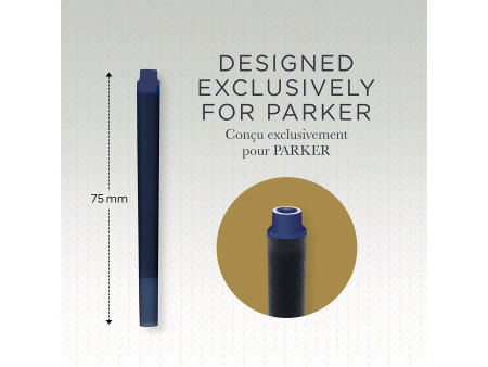 PARKER Cartouche d'encre longue QUINK, en blister, bleu
