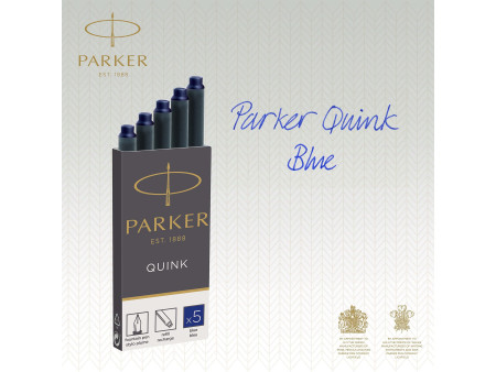 PARKER Cartouche d'encre longue QUINK, en blister, bleu