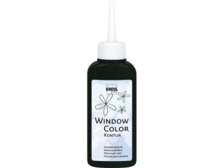 KREUL Window Color Peinture de contours, noir, 80 ml