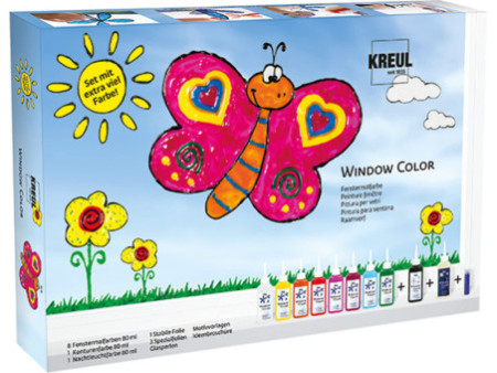 KREUL Window Color, kit avec beaucoup de peinture