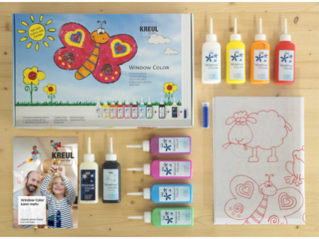 KREUL Window Color, kit avec beaucoup de peinture