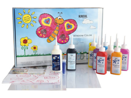 KREUL Window Color, kit avec beaucoup de peinture