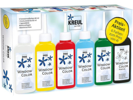 KREUL Window Color, set promo, 6 x 80 ml