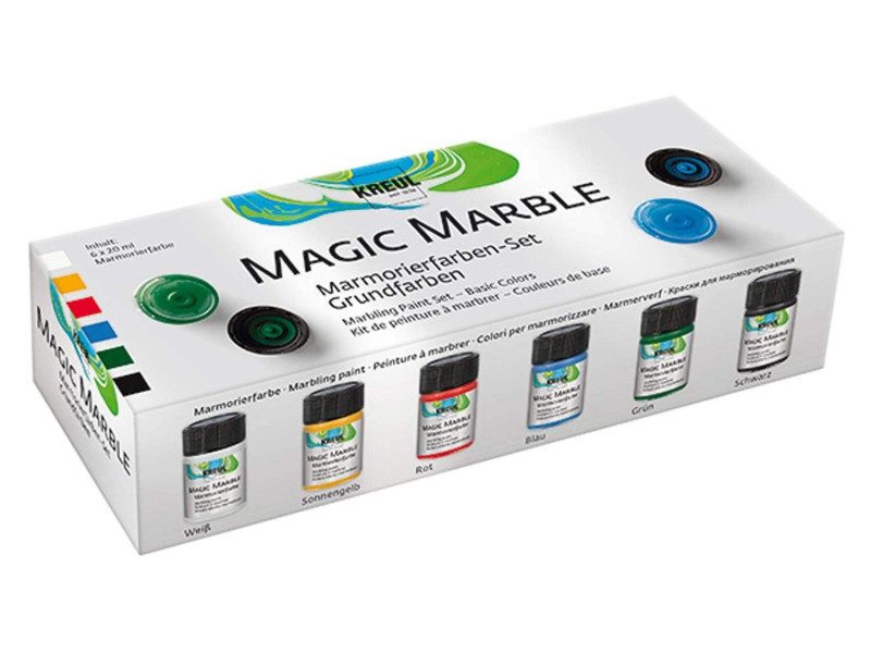 KREUL Peinture à marbrer 'Magic Marble',kit couleurs de base