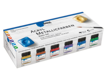 KREUL Peinture acrylique métallique, kit de base