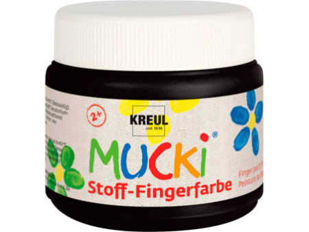 KREUL Gouache aux doigts textile 'MUCKI', noir, 150 ml