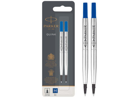 PARKER Recharge pour rollerball QUINK, blister de 2, bleu