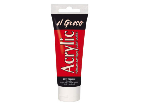 KREUL Peinture acrylique el Greco, tube 75 ml, rouge carmin