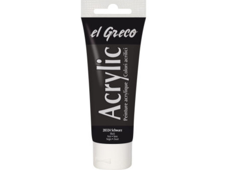 KREUL Peinture acrylique el Greco, tube 75 ml, noir