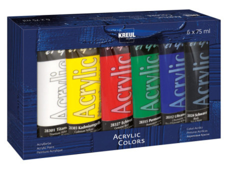 KREUL Peinture acrylique el Greco, 75 ml, Kit de 6