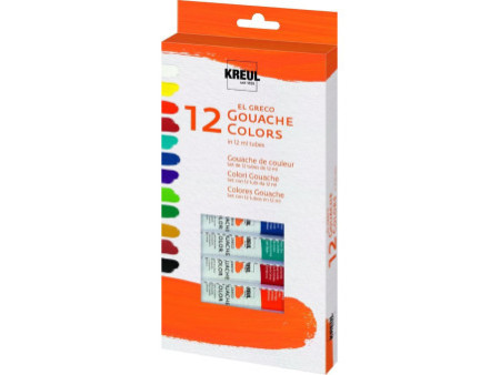 KREUL Gouache el Greco, 12 ml, kit de 12