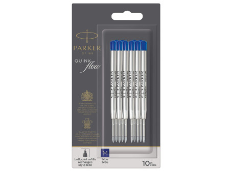 PARKER Recharge pour stylo QUINKflow, M, blister de 10, bleu