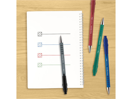 Paper:Mate Stylo à bille FlexGrip Ultra, blister de 5, noir