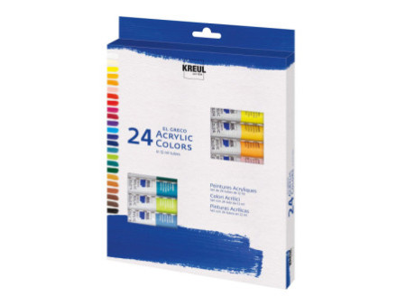 KREUL Peinture acrylique el Greco, 12 ml, set de 24