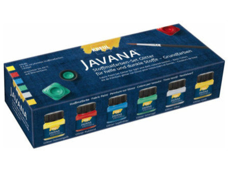 KREUL Peinture pour textiles JAVANA 'paillette', set créatif