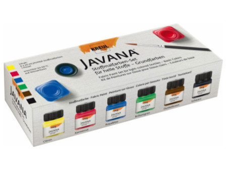 KREUL Peinture pour textiles JAVANA, kit de couleurs de base