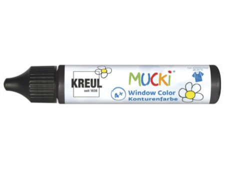 KREUL Window Color Peinture de contour Pen'MUCKI',noir,29 ml